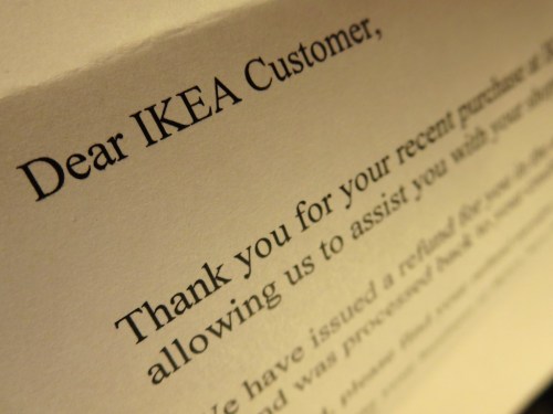 If your furniture home delivery can’t make it through the front door, does that mean you automatically receive a credit?  Not if you’re shopping in the Tech Twilight Zone!