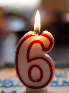 6th Birthday Candle