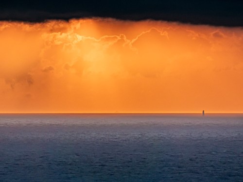 Golden Caribbean sunrise from the Independence of the Seas