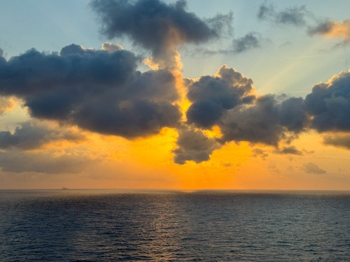 View of sunrise from the Independence of the Seas