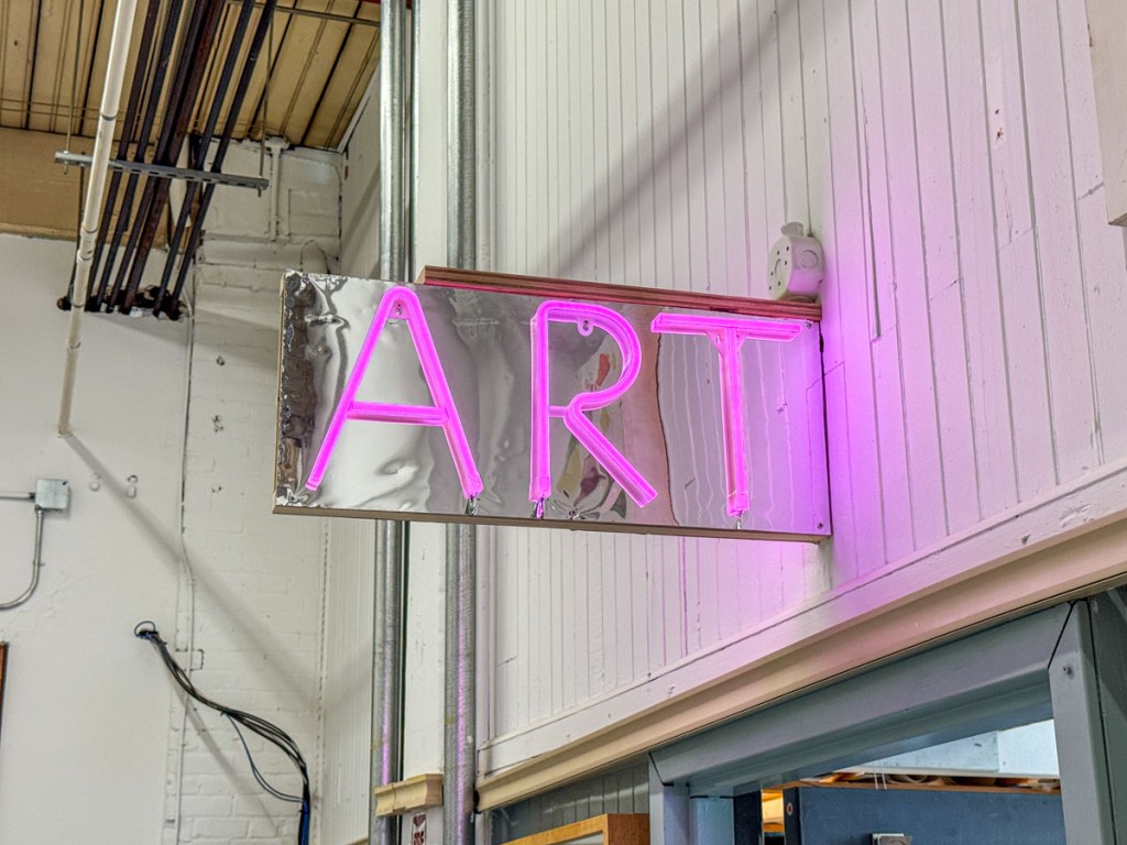 Art sign in AmFab building