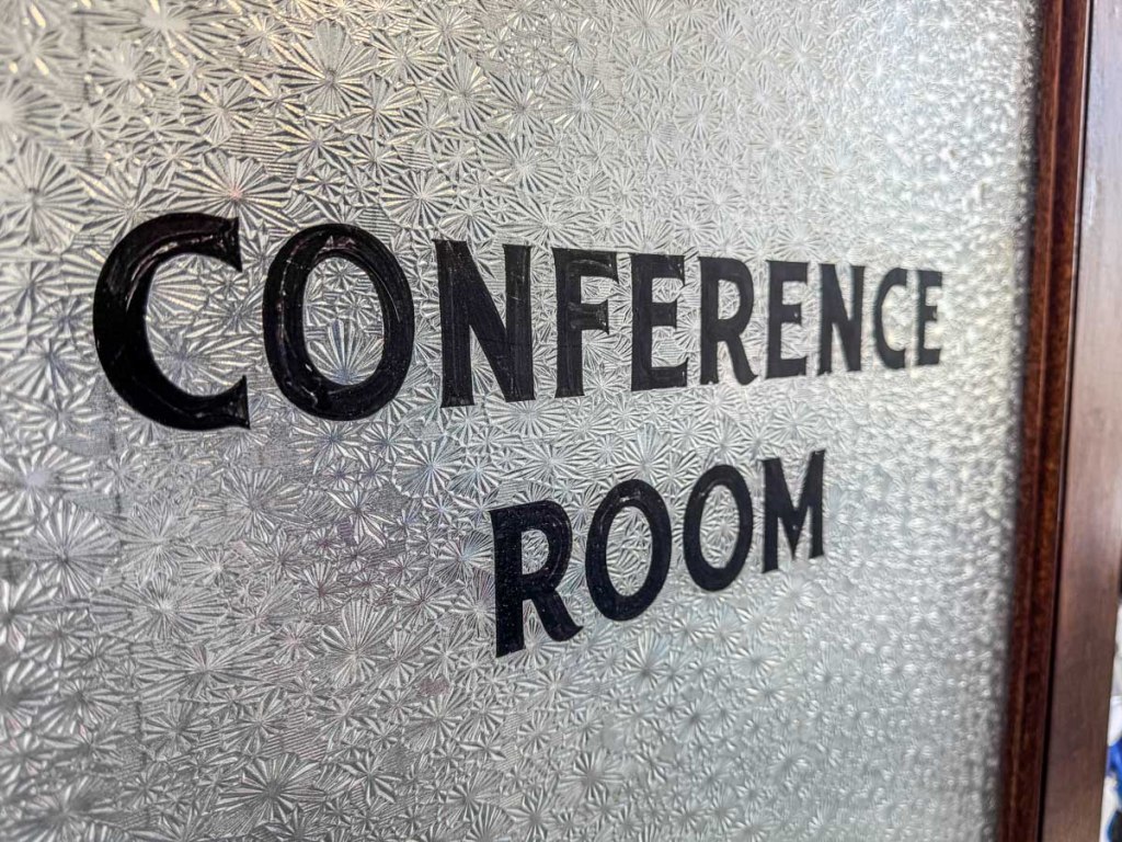 Conference Room sign in AmFab building